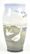 ROYAL COPENHAGEN; a large ceramic vase decorated with geese, height 33cm. Condition Report: Good
