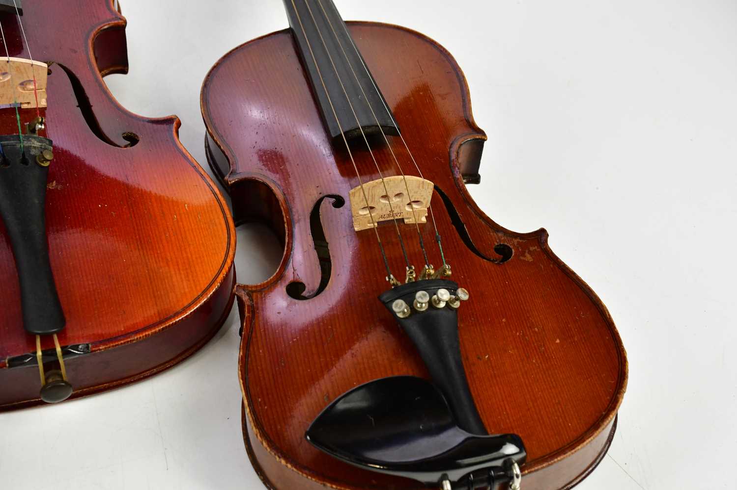 A three-quarter size violin, cased with two bows, three half size violins including one labelled for - Image 5 of 9