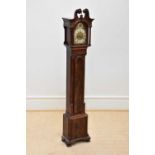 A 19th century mahogany and walnut cased longcase clock of small proportions, the brass and silvered