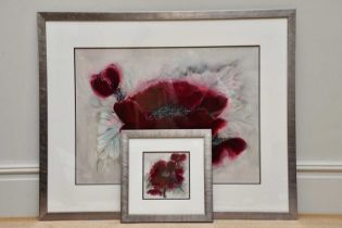 S COOPER; watercolour, red flower, signed lower right, 53 x 72cm, framed and glazed, together with