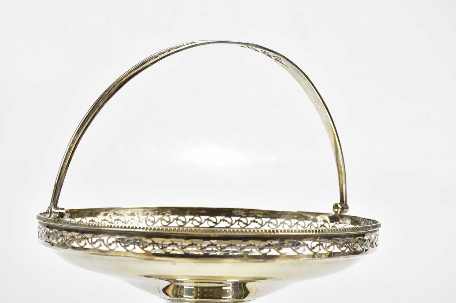 DOCKER & BURN LTD; a George V hallmarked silver pedestal bowl with swing handle, Birmingham 1924, - Image 2 of 3
