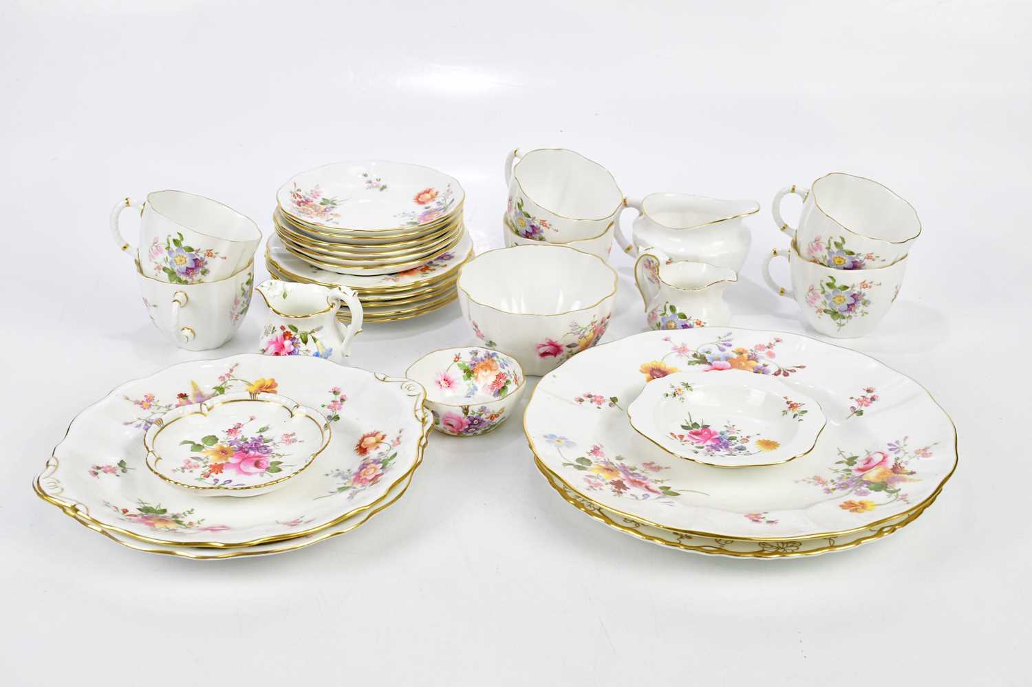 ROYAL CROWN DERBY; a part tea service in the 'Derby Posies' pattern.