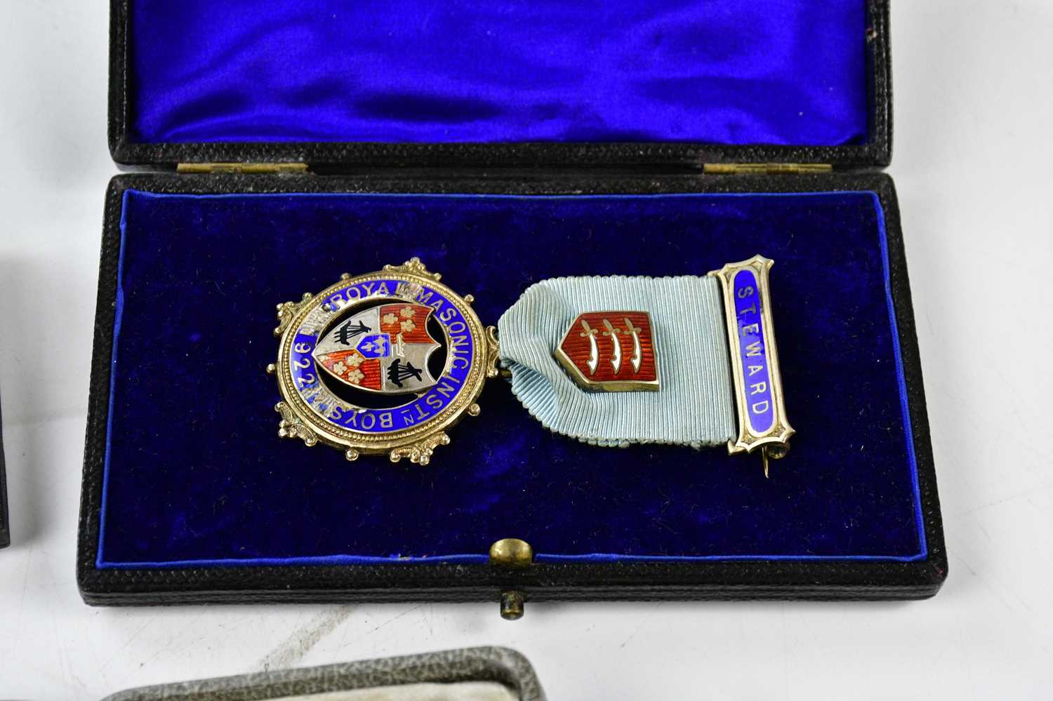 MASONIC INTEREST; a hallmarked silver and enamel Masonic Rose Croix 32nd Degree jewel, a further - Image 3 of 5