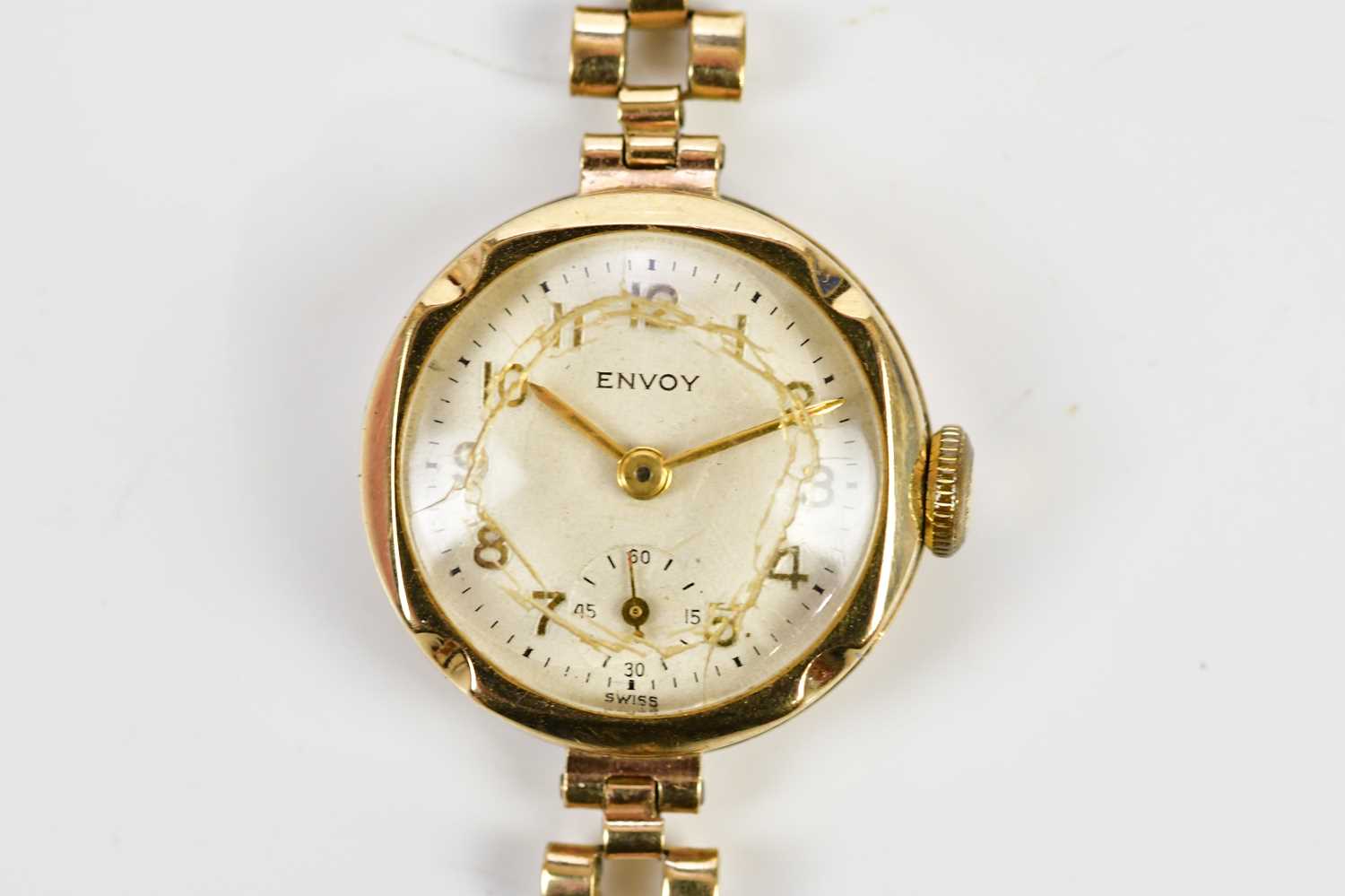 ENVOY; a 9ct yellow gold lady's wristwatch, approx 14.5g.