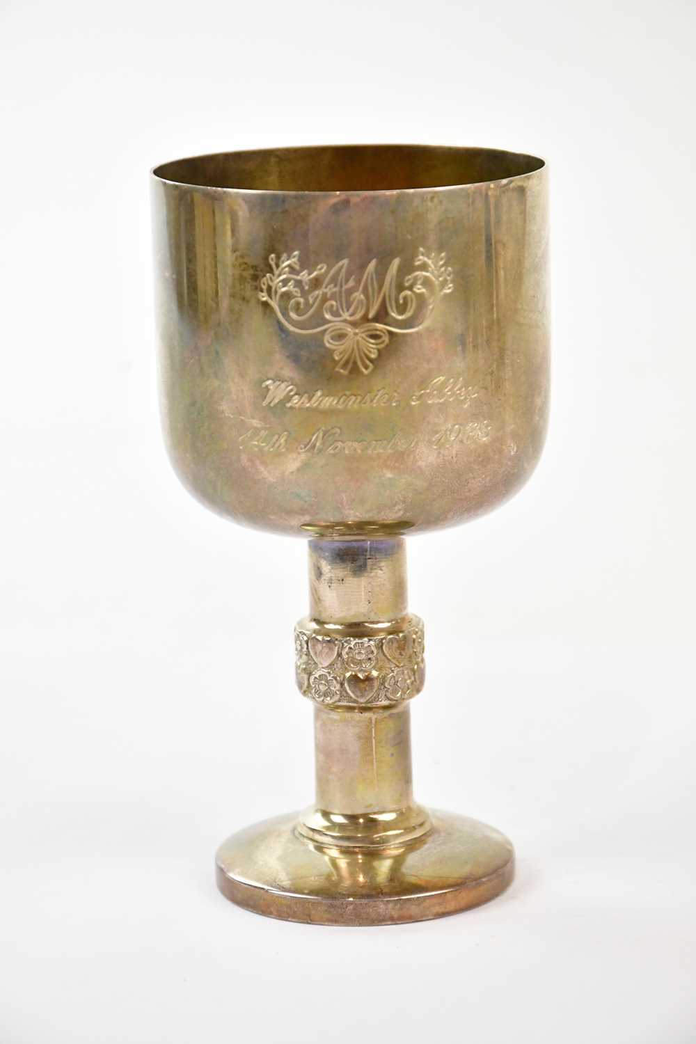 A T CANNON LTD; an Elizabeth II hallmarked silver goblet, Sheffield 1973, approx weight 7.76ozt/