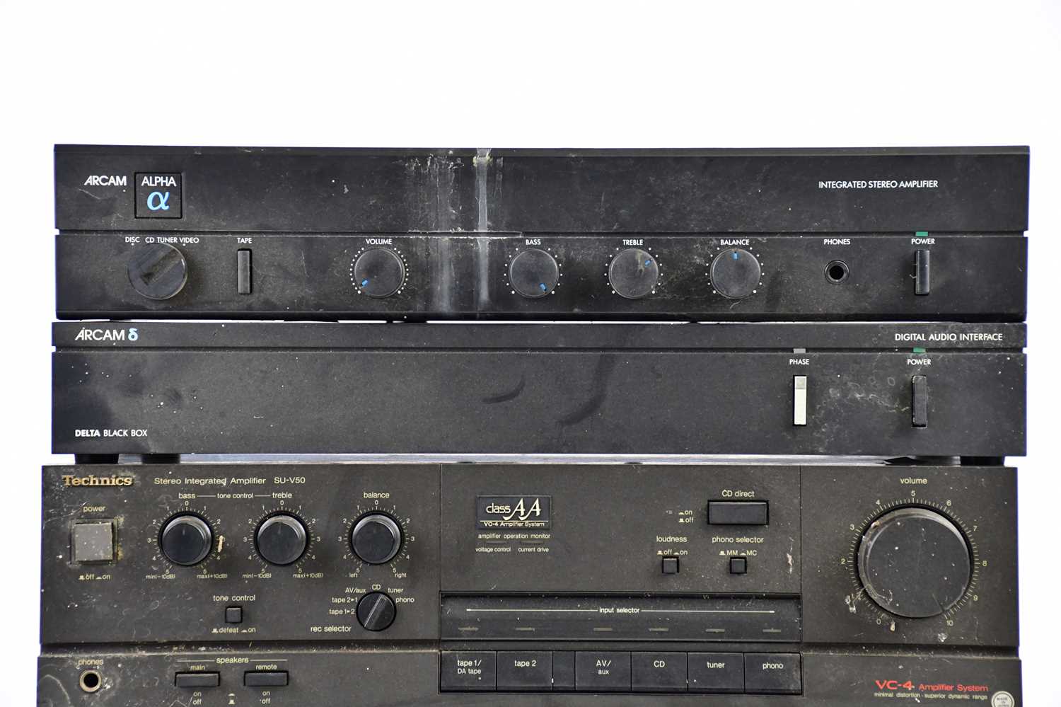 TECHNICS; a class AA VQ-4 amplifier system, a AV control stereo receiver SA-EX 320, with an Arcam - Image 2 of 9