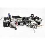 A collection of digital bridge cameras, to include a Fujifilm FinePix S7000, a Panasonic LUMIX DMC-