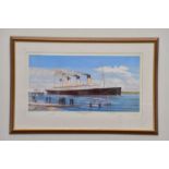 † SIMON FISHER; a signed limited edition print, 'The Olympic Passing Calshot', 226/850, signed lower