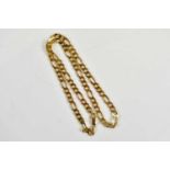 An Italian yellow metal curb link necklace, stamped 'Italy 375', approx weight 26.2g.