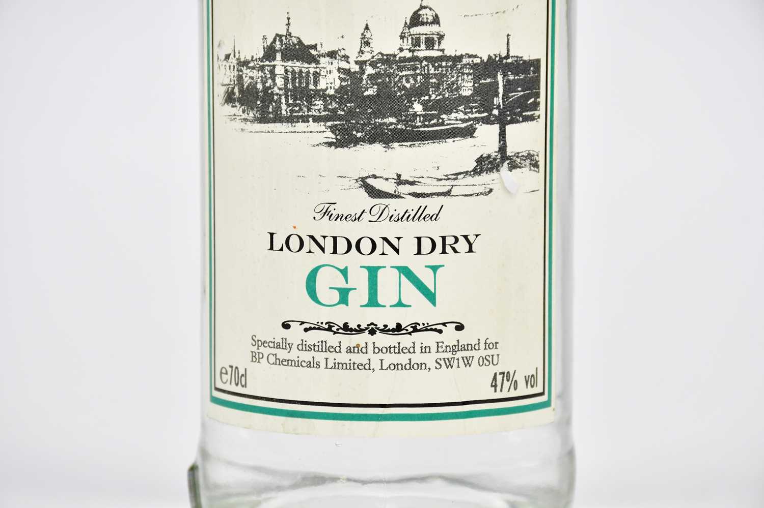 GIN; a bottle of London Dry Gin, ‘Specially distilled and bottled in England for BP Chemicals - Image 3 of 3