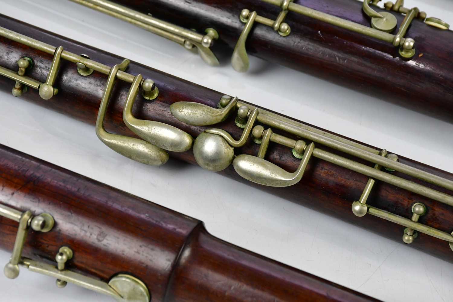 BUFFET CRAMPON, PARIS; a late 19th/early 20th century rosewood bassoon with nickel mounts, cased. - Image 4 of 4