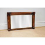 A Regency rosewood overmantel mirror, length 96cm.