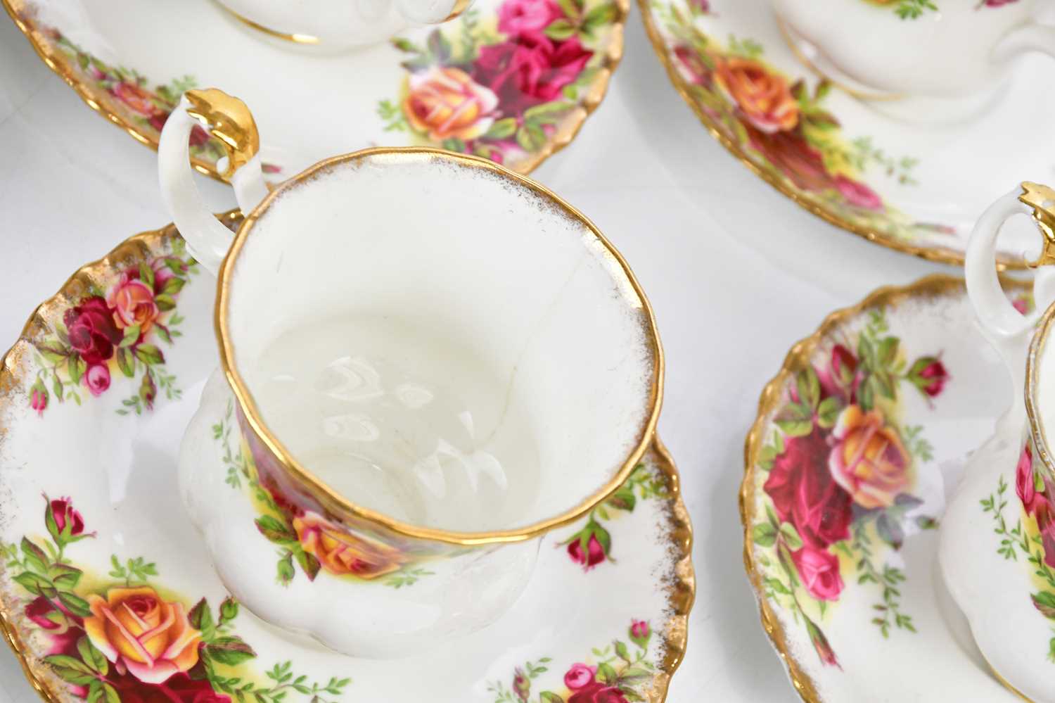 ROYAL ALBERT; an 'Old Country Roses' part tea set comprising teapot, six cups, cream jug, sugar bowl - Image 5 of 5