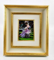 † SHERREE VALENTINE DAINES; oil on board, 'Studying Form', signed lower right, 22 x 16cm, framed.