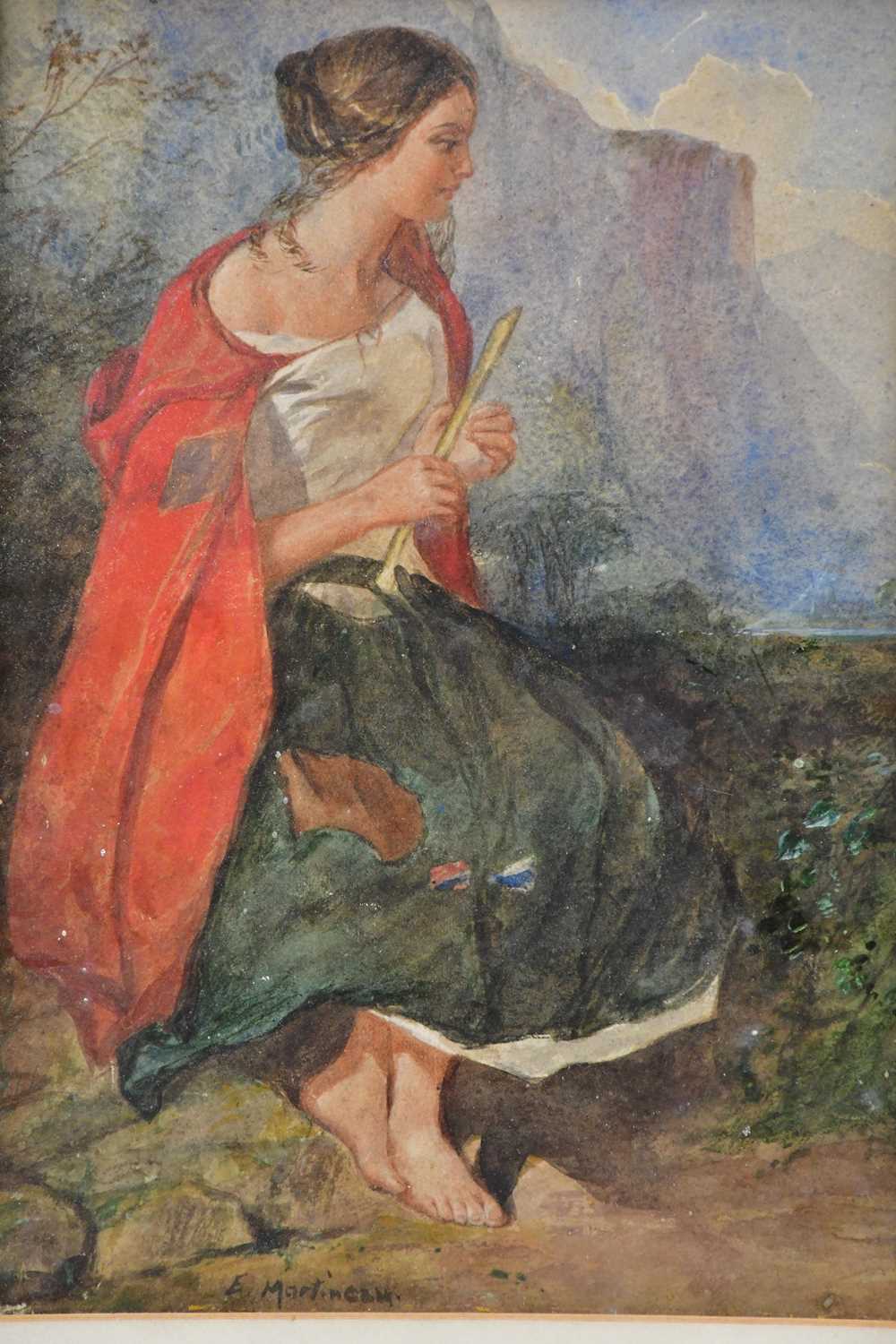 ATTRIBUTED TO EDITH MARTINEAU (1842-1909); watercolour, seated lady playing flute, bears - Image 2 of 14