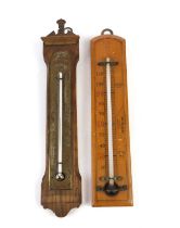 Two wall thermometers, largest 25cm.