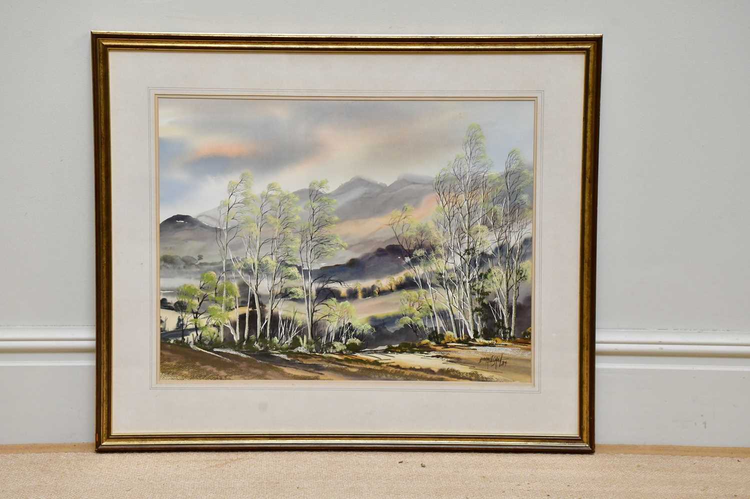 † T BRUMMEL SMITH (born 1949); watercolour, mountain scene, signed and dated '89, 52 x 68cm and - Image 4 of 4