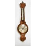 A 19th century mother of pearl inlaid wheel barometer, the silvered dial signed F.S Granger,