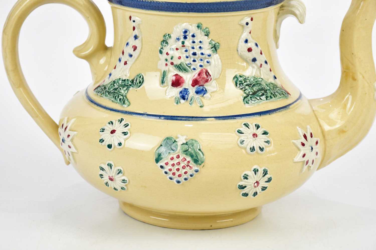 BARGEWARE; a large white teapot, height 30cm. - Image 3 of 6