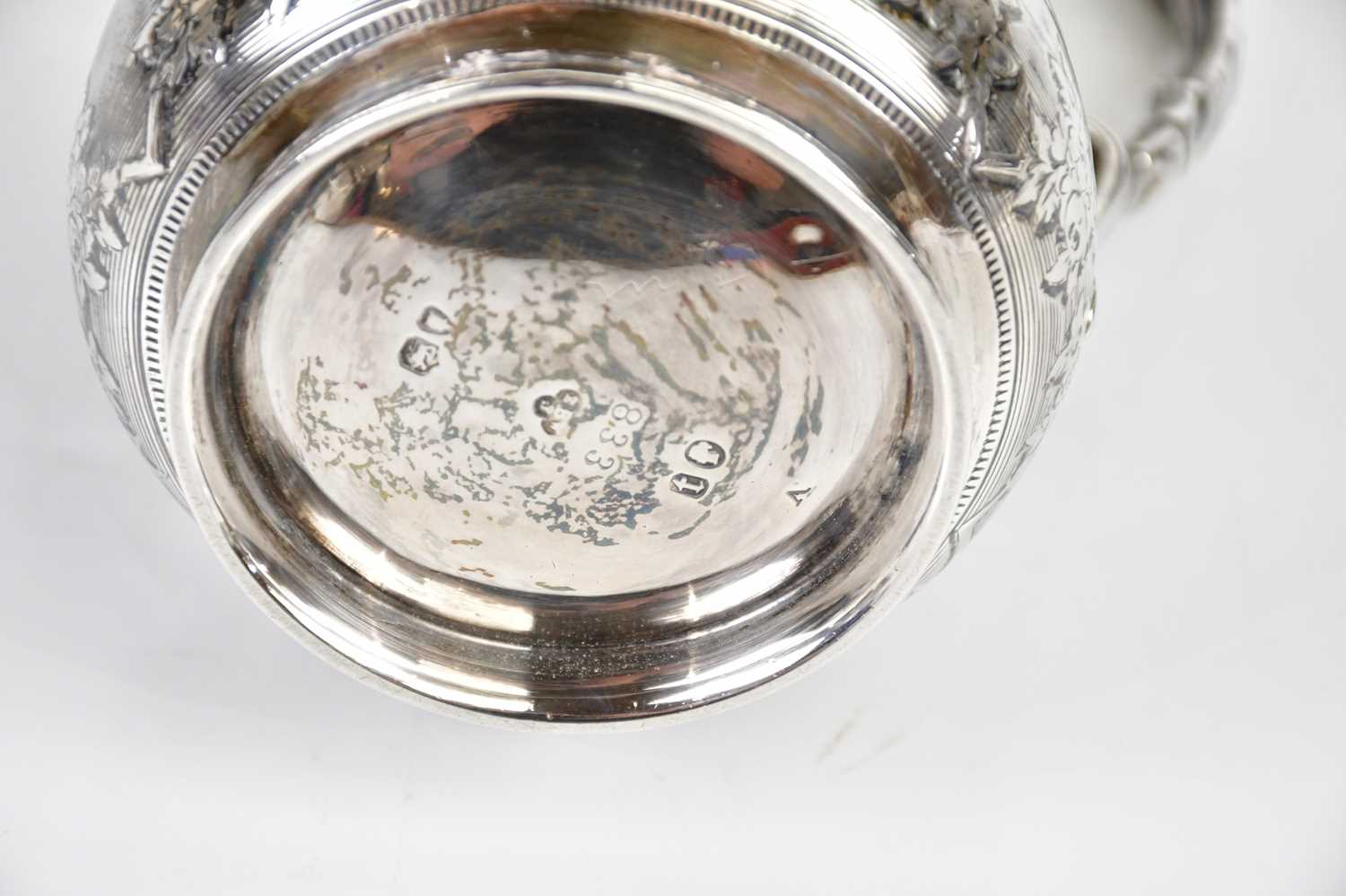 EDWARD, EDWARD JR, JOHN & WILLIAM BARNARD; a Victorian hallmarked silver cream jug with chased - Image 4 of 4