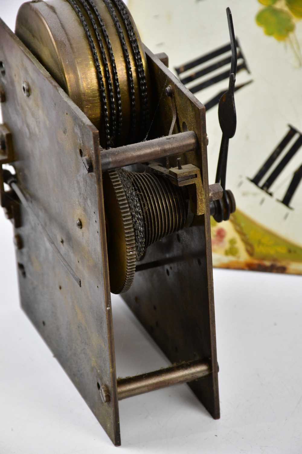 A collection of longcase clock faces, movements and parts, to include an 18th century movement, - Image 2 of 3