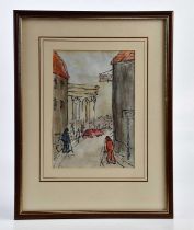 JOHN DENTON; watercolour and ink, 'Macclesfield Centre', signed and dated 1922 lower left, 24 x