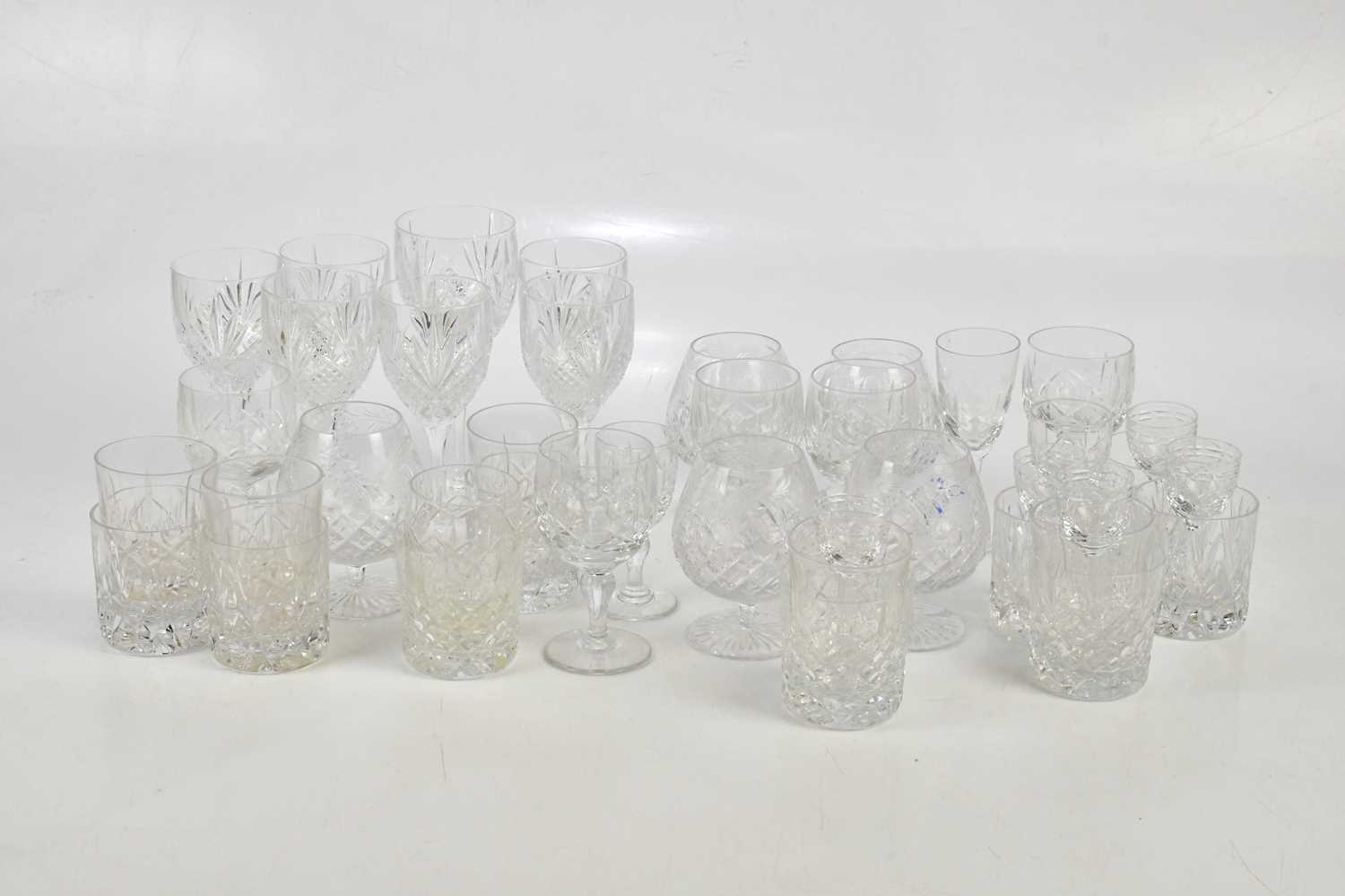 TUDOR; a part suite of twenty-two drinking glasses including five white wine glasses, height 18cm, - Image 4 of 6