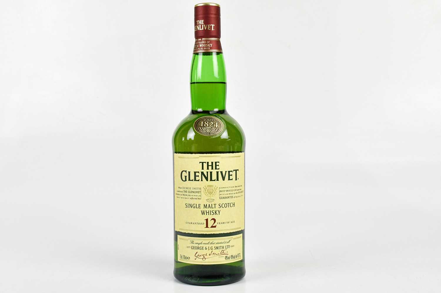 WHISKY; a bottle of The Glenlivet Single Malt aged 12 years Scotch whisky, 40%, 70cl, boxed.