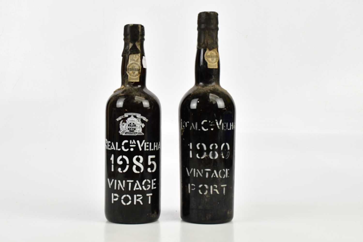 PORT; two bottles of Real Companhia Velha, 1980 and 1985, 75cl, 20% vol.