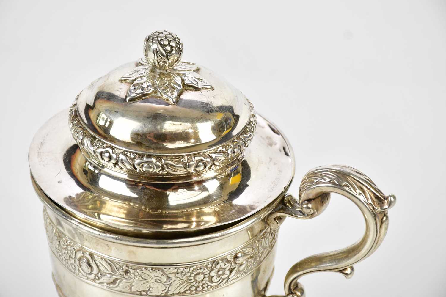 PITTAR & CO, CALCUTTA; a 19th century colonial silver cup and cover, the cover case with an open - Image 3 of 6