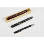 A Conway Stewart 15 fountain pen, in box, with a Swan fountain pen, a ball point pen (3)