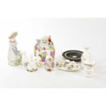 A small collection of ceramics to include a Wedgwood jasperware dish, a Lladro figure, a Wedgwood