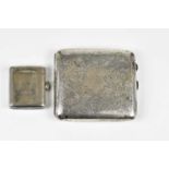 JOSEPH GLOSTER LTD; a George V hallmarked silver cigarette case, Birmingham 1925, approx 3.29ozt/