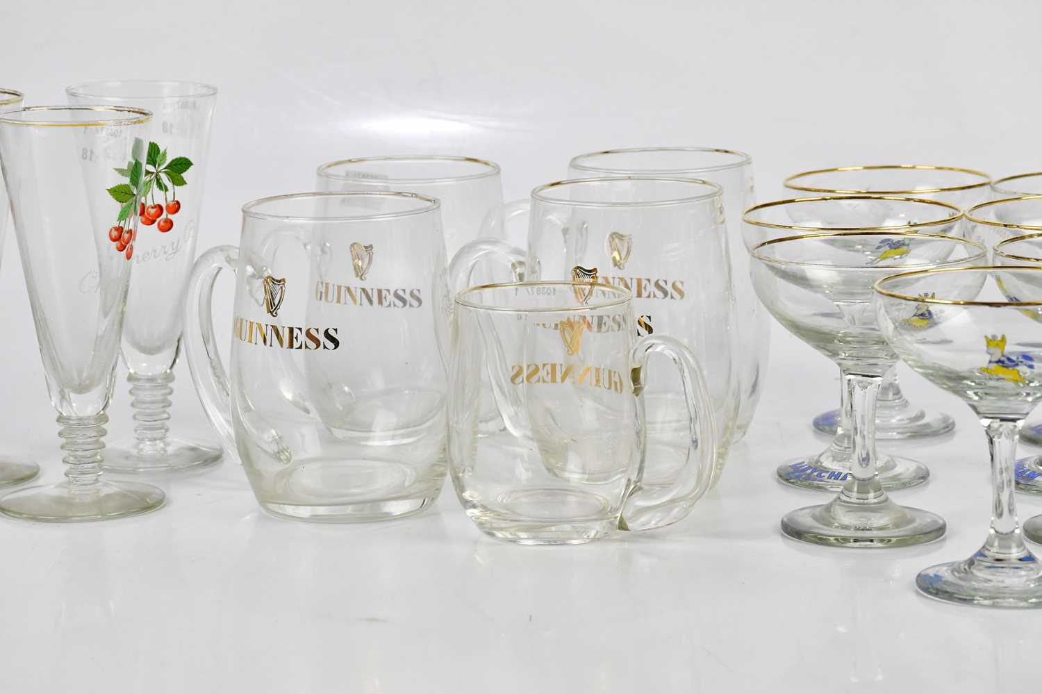 A collection of eight Babycham glasses, five Cherry B glasses and five Guinness glasses. - Image 3 of 4