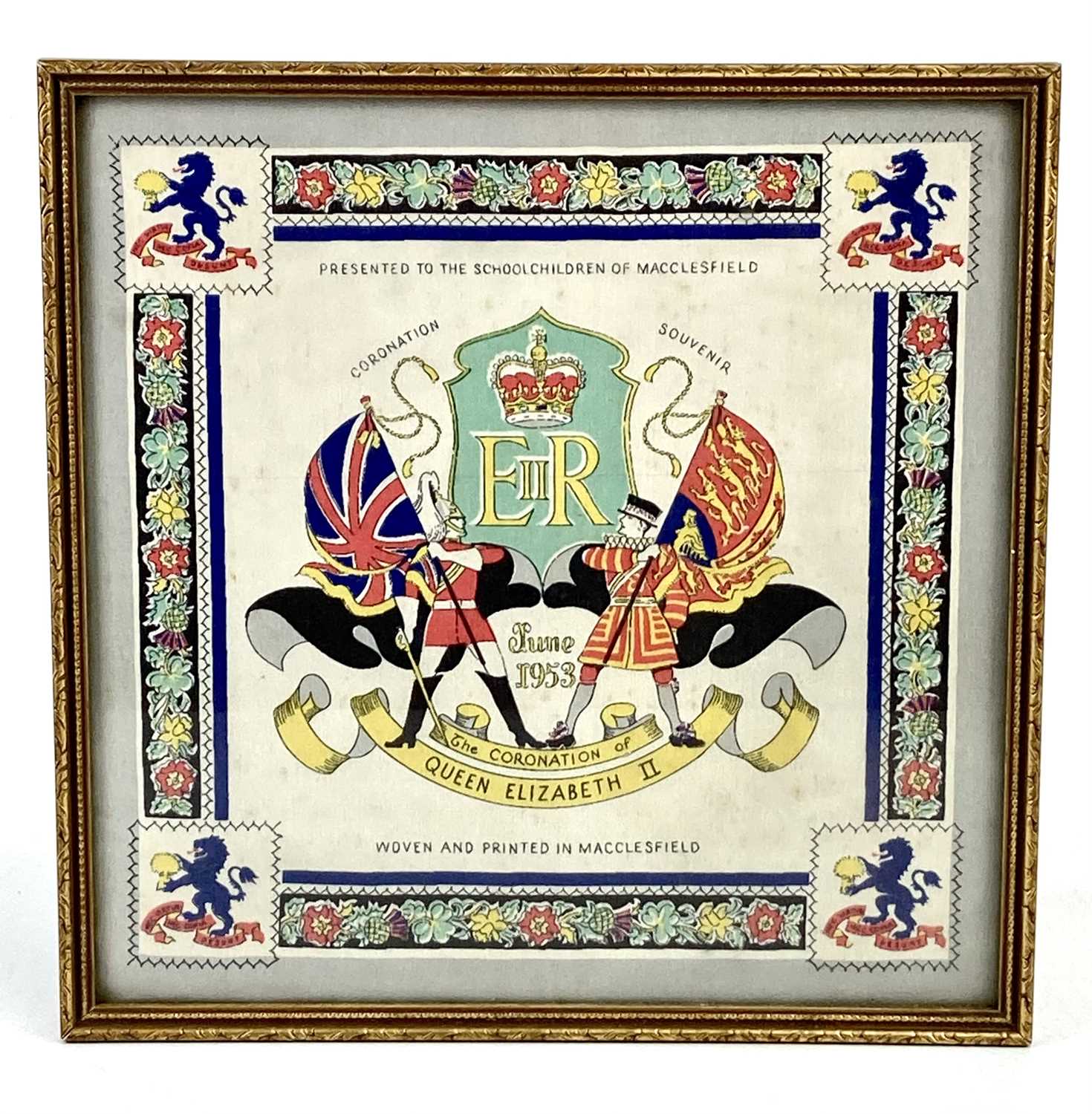 MACCLESFIELD INTEREST; A Queen Elizabeth II Coronation panel, presented to the school chindren of