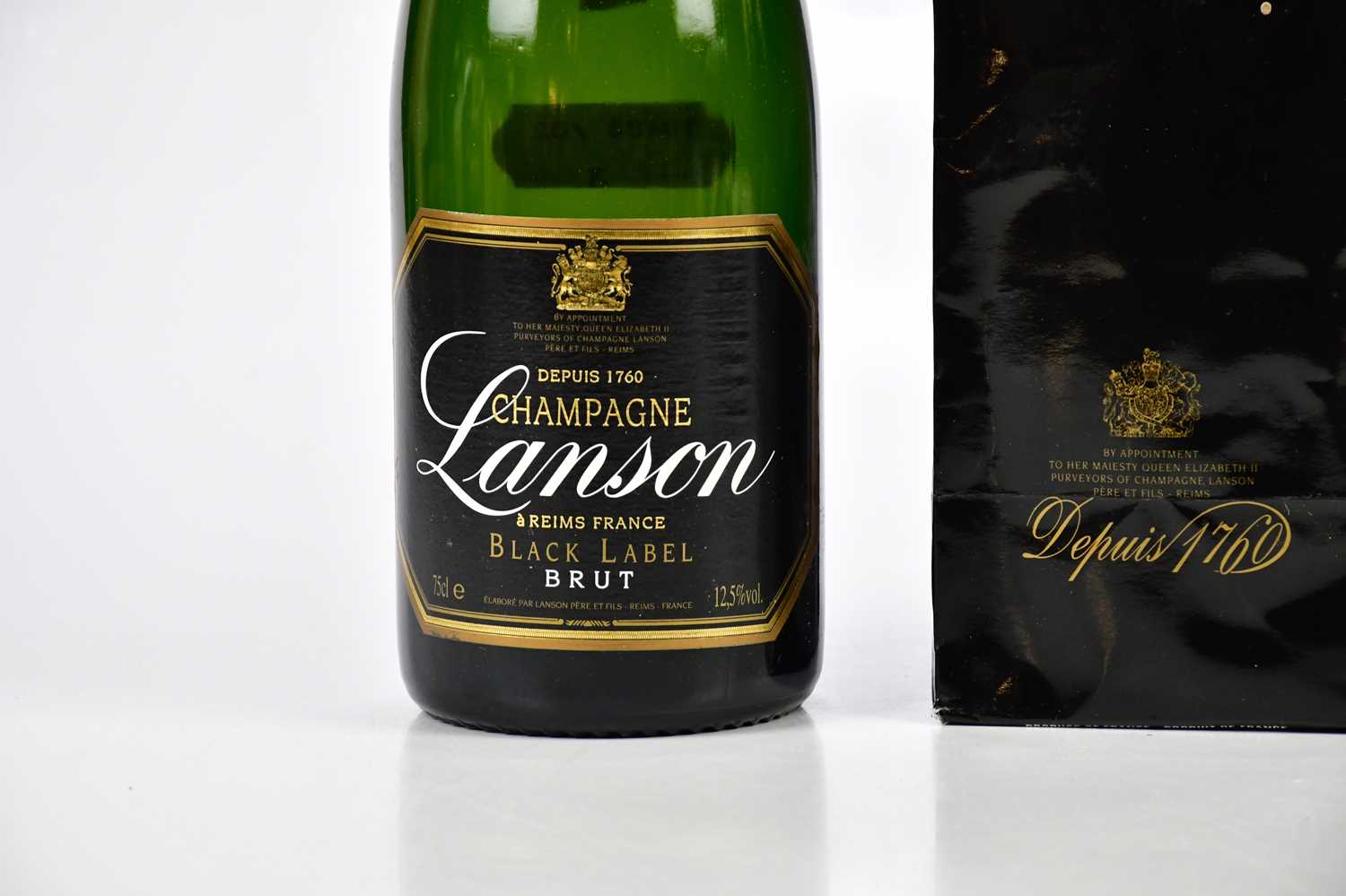 CHAMPAGNE; three bottles Lanson Black Label Brut, one example in sealed presentation bag, also a - Image 3 of 4