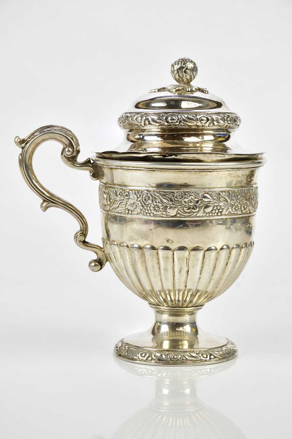 PITTAR & CO, CALCUTTA; a 19th century colonial silver cup and cover, the cover case with an open
