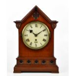 RAILWAY INTEREST; a 19th century mahogany cased mantel clock of architectural form with applied