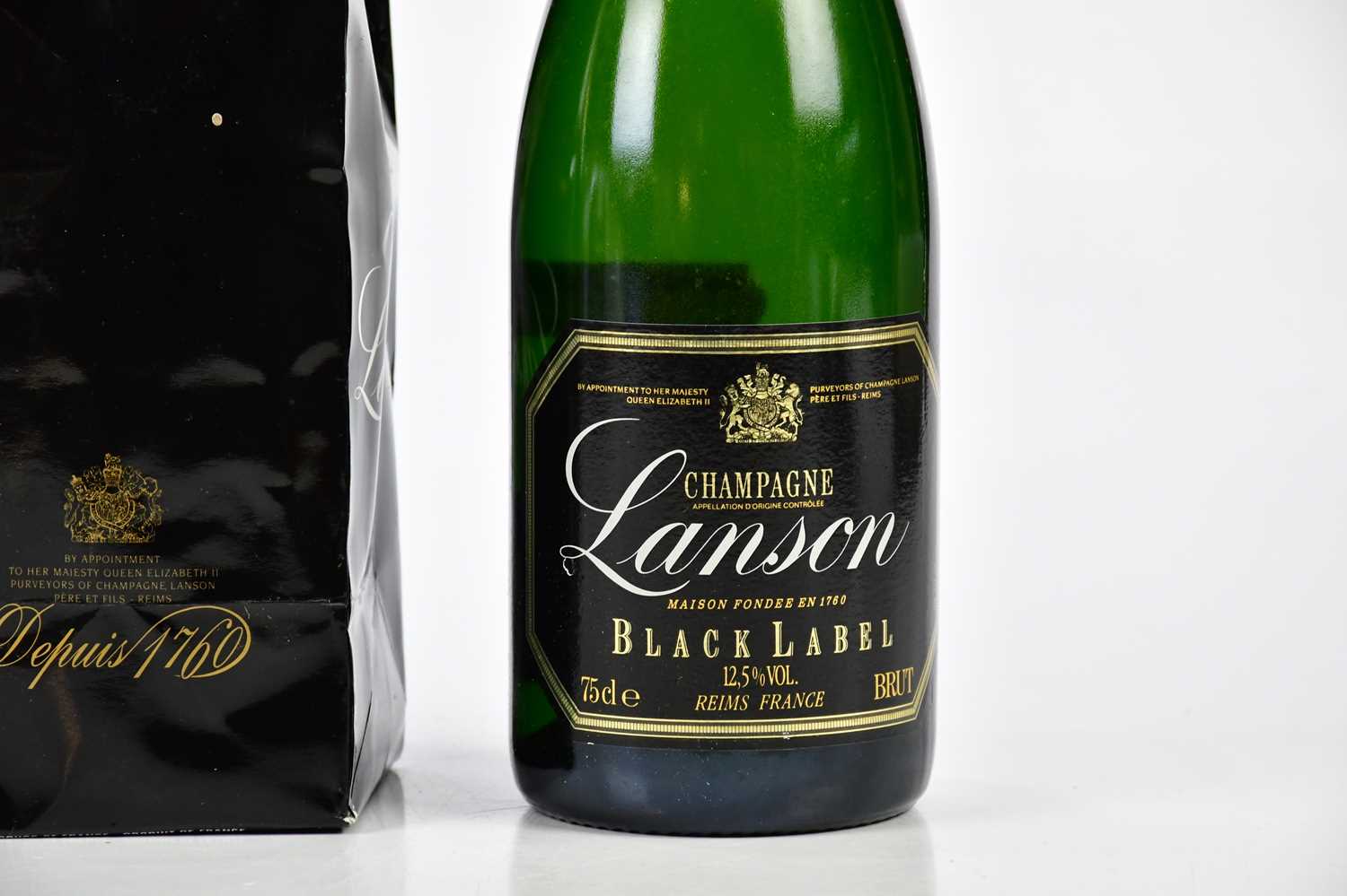 CHAMPAGNE; three bottles Lanson Black Label Brut, one example in sealed presentation bag, also a - Image 2 of 4