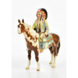 BESWICK; a native American upon a horse, height 21cm.