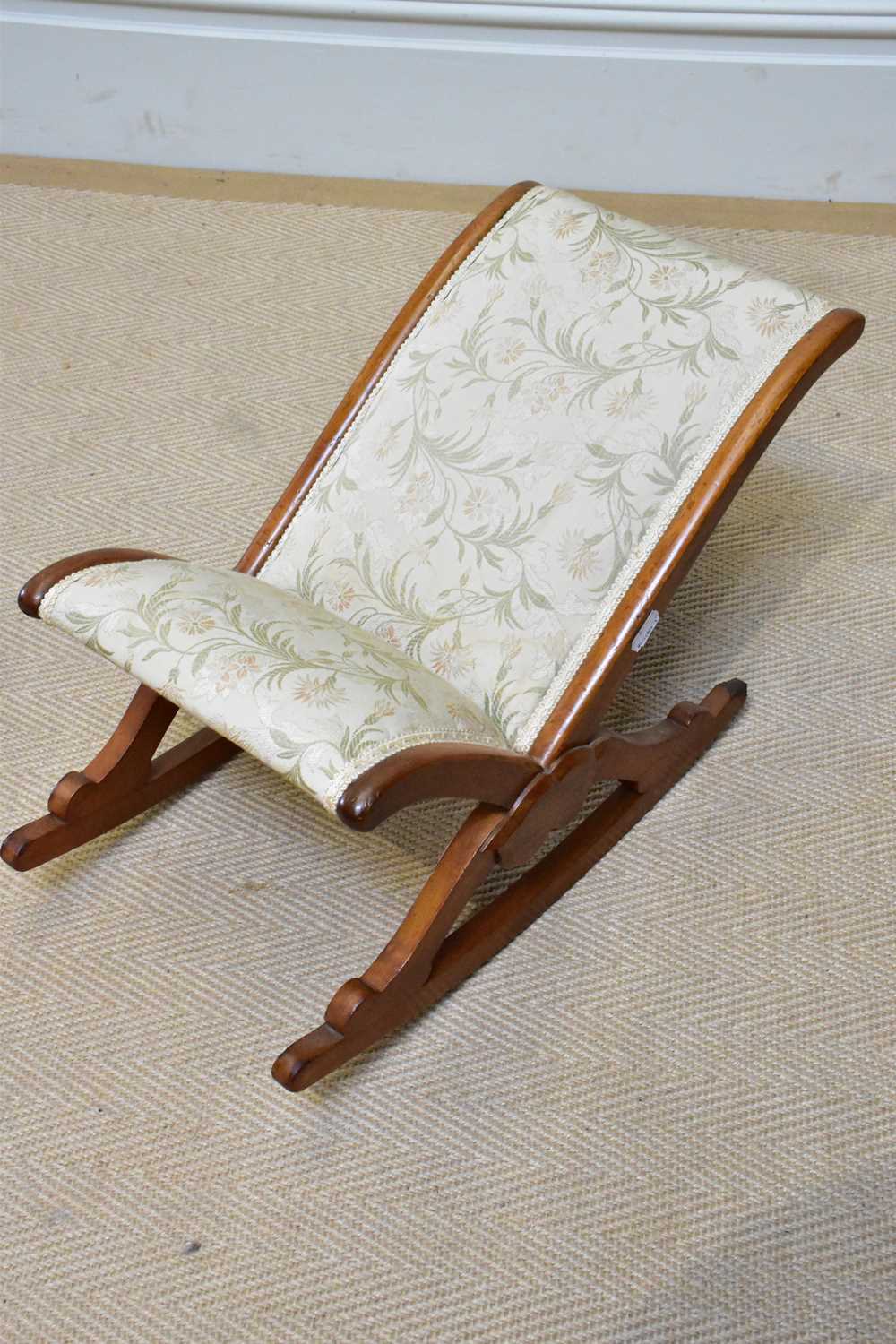 A late Victorian gout stool with floral tapestry panel, a Victorian tapestry topped stool and a - Image 2 of 2