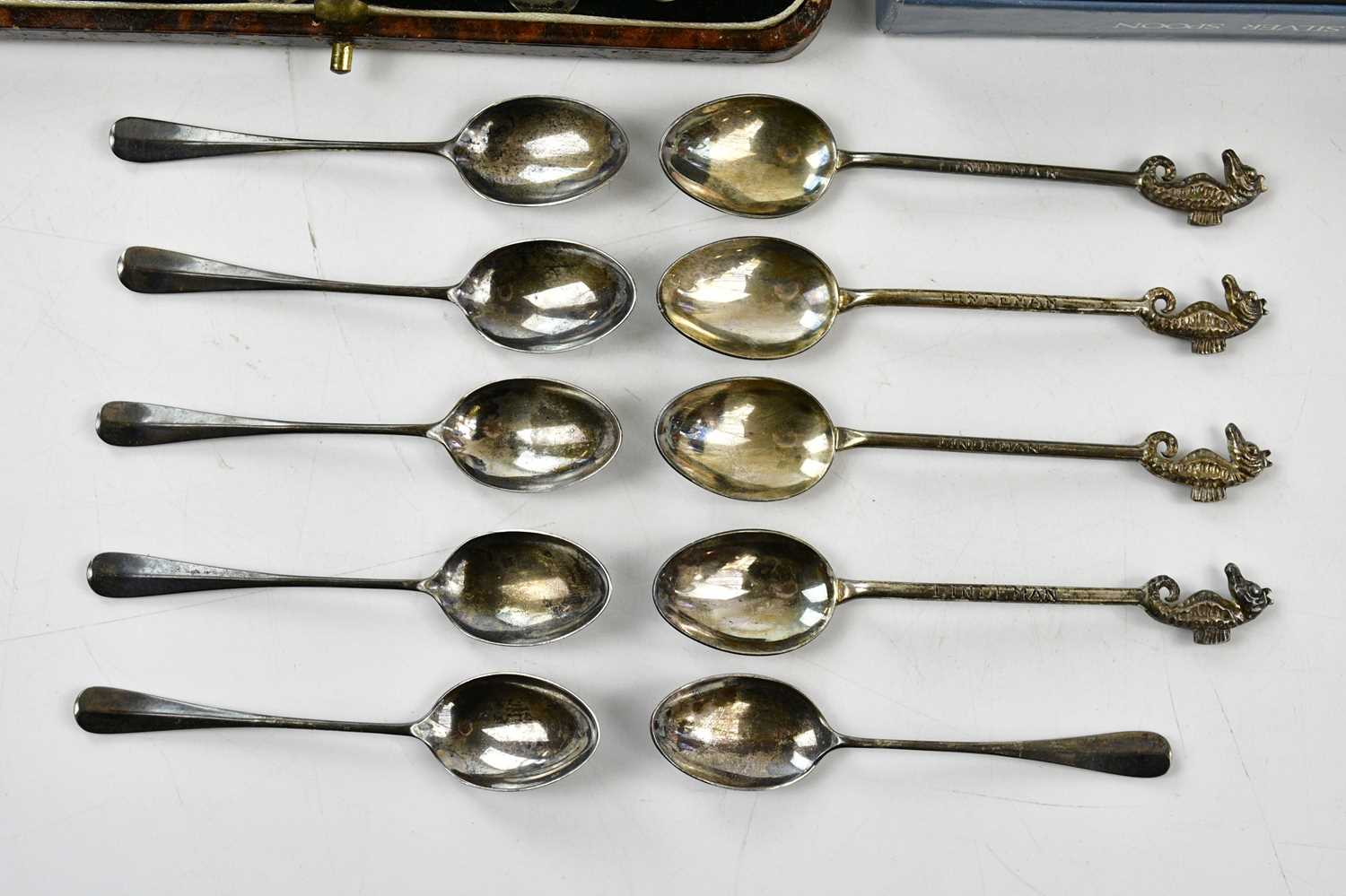 A set of six Georgian hallmarked silver teaspoons in later case, also a set of six coffee spoons, - Image 2 of 3