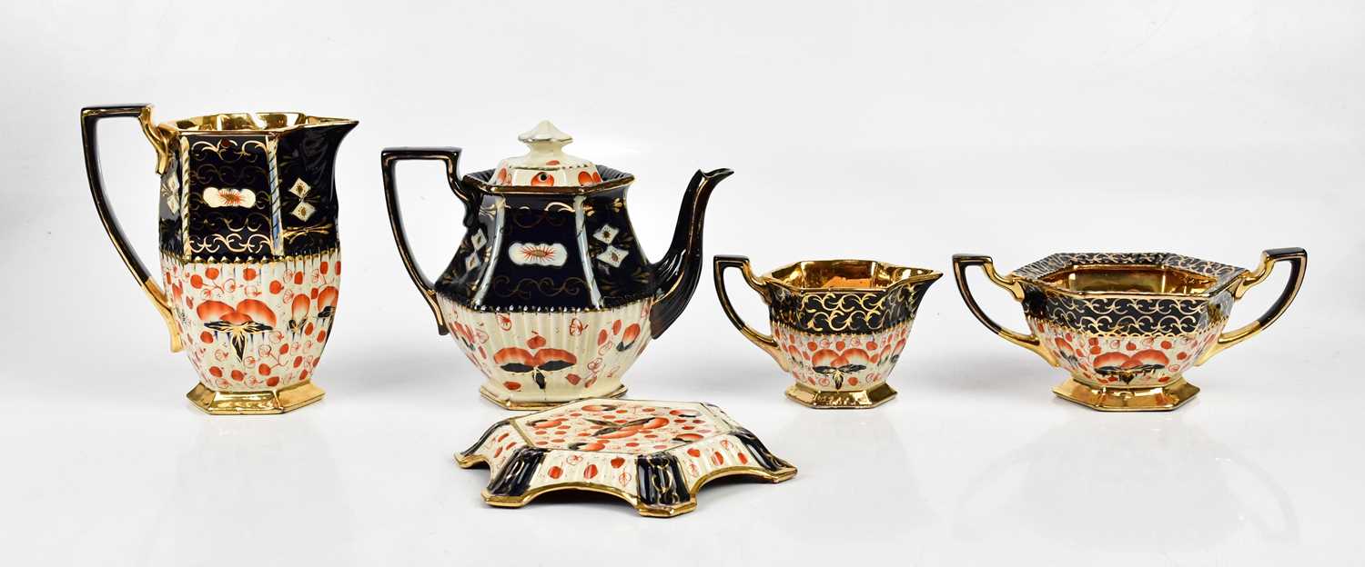 LINGARD WEBSTER; an early 20th century Imari style earthenware four piece tea set.