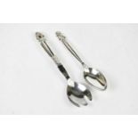 GEORG JENSEN; a spoon and fork server, stamped 'sterling silver Denmark', approx combined weight 4.