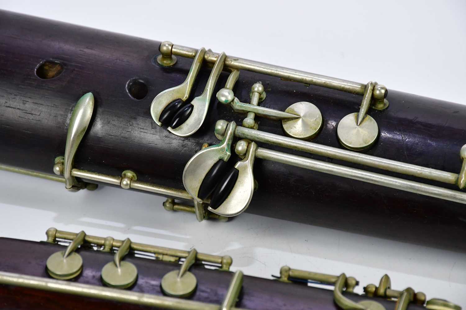 BUFFET CRAMPON, PARIS; a late 19th/early 20th century rosewood bassoon with nickel mounts, cased. - Image 3 of 4