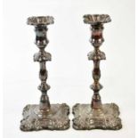 CRESWICK & CO; a pair of Victorian hallmarked silver weighted candlesticks, Sheffield 1846, height