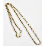 A 9ct yellow gold curb link chain, weigh 7g.