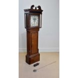 JOHN FENTON, CONGLETON; a 19th century eight day longcase clock, the painted dial set with moon