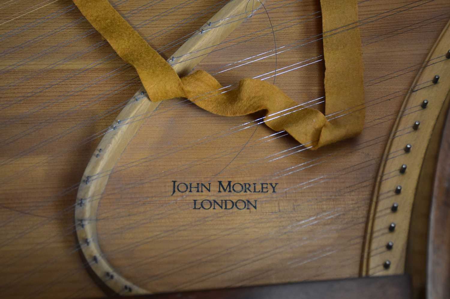 JOHANNES MORLEY; a 20th century walnut cased spinet, on turned and fluted legs, signed ‘Johannes - Image 4 of 6