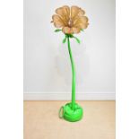 A large and unusual novelty standard lamp in the form of a flower, possibly American Arc-Inscape,